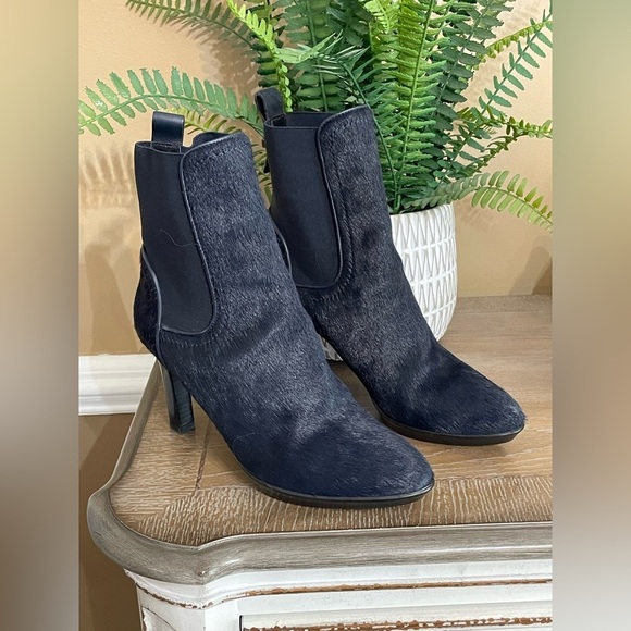 Aquatalia Black Calf Hair & Patent Ankle Boots Size 8 - Picture 8 of 16